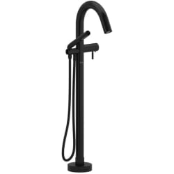 Single Hole Floor Mount Tub Filler Trim  - Single Hole Floor Mount Tub Filler Trim in Black view