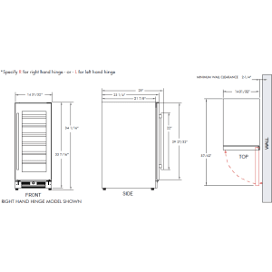 15 Inch Wine Cooler - 15 Inch Wine Cooler Dimensions view