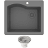 Kraus Quarza Series KGD441GREYPST1GR - Quarza™ 25 Inch Dual Mount Single Bowl Granite Kitchen Sink and Strainer in Grey
