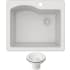 Kraus Quarza Series KGD441WHITEPST1WH - Quarza™ 25 Inch Dual Mount Single Bowl Granite Kitchen Sink and Strainer in White