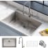 Kraus KCA1102 - Stark 33 Inch Drop-In/Undermount Kitchen Sink w/ Bolden™ Commercial Pull-Down Faucet in Stainless Steel