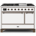 Ilve Majestic II Collection UM12FDQNS3WHB - Dual Fuel Natural Gas Freestanding Range