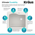 Kraus Quarza Series KGD441WHITEPST1WH - Sink Features