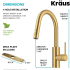Kraus Oletto Series KPF2620BB - Single Handle Pull Down Kitchen Faucet Dimension