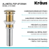 Kraus PU10BG - Pop-Up Drain for Bathroom Sink without Overflow Features