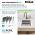 Kraus Dex Series KA1AS17B - 17" Undermount 16 Gauge Stainless Steel Single Bowl Kitchen Sink Features
