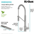 Kraus Oletto Series KPF2631SFS - Single Handle Commercial Kitchen Faucet Dimension