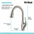 Kraus Merlin™ Series KPF1674SFS - Single Handle Pull Down Kitchen Faucet Dimensions