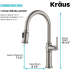 Kraus Sellette KPF1682SFS - Single Handle Pull Down Kitchen Faucet Dimensions