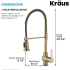 Kraus Britt™ Series KPF1690BG - Single Handle Commercial Kitchen Faucet Dimensions