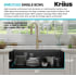 Kraus Bellucci™ KGUW233MB10075MB - 33 Inch Single Bowl Granite Undermount Kitchen Sink Spacious Single Bowl