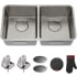 Kraus Dex Series KD1UD33B - 33" Undermount 16 Gauge Stainless Steel 50/50 Double Bowl Kitchen Sink with DrainAssure Waterway
