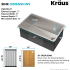 Kraus KWU1102710075MB - 27 Inch Undermount Workstation Single Bowl Stainless Steel Kitchen Sink Sink Dimension