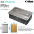Kraus KWU1103010075MB - 30 Inch Undermount Workstation Single Bowl Stainless Steel Kitchen Sink Dimension
