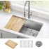 Kraus Fairlane KWU61030 - 30 Inch Undermount Workstation Single Bowl Kitchen Sink