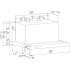 Bertazzoni Professional Series KTV30XV - Dimensions