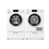 Miele MIWADRECS1613 - Side by Side on Pedestals Washer &amp; Dryer Set with Front Load Washer &amp; Electric Smart Pump Dryer in Lotus White