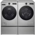 LG LGWADRGHVA55003 - Side-by-Side on Pedestals Washer and Dryer Set with Front Smart Load Washer and Smart Gas Dryer in Graphite Steel