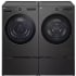LG LGWADRGHBA67003 - Side-by-Side on Pedestals Washer and Dryer Set with Front Smart Load Washer and Smart Gas Dryer in Black Steel