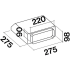 Falmec KACL789 - Dimension - Air Conveyor Kit for Rectangular Outlet 220x90 mm