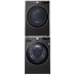 LG LGWADRGHBA4002B1 - Stacked Washer &amp; Dryer Set with Smart Front Load Washer and Gas Dryer in Black Steel
