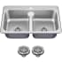 Kraus KTM10233 - 33 Inch Drop-In/Top Mount Double Bowl Kitchen Sink