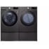 LG LGWADRGHBA4002B2 - Side-by-Side on Pedestals Washer &amp; Dryer Set with Smart Front Load Washer and Gas Dryer in Black Steel