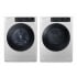 LG LGWADRGS9001 - Side-by-Side Washer &amp; Dryer Set with Smart Front Load Washer and Gas Dryer in Platinum Steel