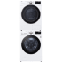 LG LGWADREHWA4002W1 - Stacked Washer &amp; Dryer Set with Smart Front Load Washer and Electric Dryer in White