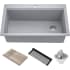 Kraus Bellucci™ KGTW233MGR - 33 Inch Top-Mount Drop-In Workstation Single Bowl Kitchen Sink with Accessories