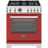 Bertazzoni Professional Series PRO304BFGMROT - 30 Inch Freestanding Gas Range with 4 Sealed Burners in Front View