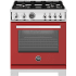 Bertazzoni Professional Series PRO304BFEPROT - 30 Inch Freestanding Dual Fuel Range with 4 Sealed Burners in Front View