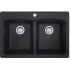 Franke EDOX332291 - 33 Inch Ellipse Dualmount Double Bowl Granite Kitchen Sink with 9 Inch Bowl Depth