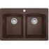 Franke EDDB332291 - 33 Inch Ellipse Dualmount Double Bowl Granite Kitchen Sink with 9 Inch Bowl Dept