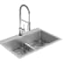 Elkay Crosstown Collection ECTSRA33229TFC - 9 Inch 1-Hole Equal Double Bowl Dual Mount Sink Kit