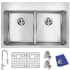 Elkay Crosstown Collection ECTSRA33229TFC - 9 Inch 1-Hole Equal Double Bowl Dual Mount Sink Kit
