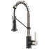 Kraus Bolden Series KPF1610SFSMB - Commercial Style 2-Function Single Handle Pull Down Kitchen Faucet in Spot-Free Stainless Steel / Matte Black