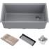 Kraus Bellucci™ KGUW233MGR - Workstation 33  Undermount Granite Composite Single Bowl Kitchen Sink in Metallic Gray with Accessories