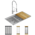 Elkay ECTRUA31169TFCW - 18 1/2 Equal Double Bowl Undermount Sink &amp; Faucet Kit
