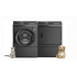 Speed Queen SPWADREBN7012 - Side-by-Side Front Load Washer and Electric Dryer Set in Black