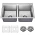 Kraus KHT63233 - 33 Inch Drop In / Top Mount Double Bowl Kitchen Sink