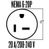 Amana PTC123J35AXXX - NEMA 6-20P / 20A /208-240V