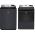 Maytag MGWADRERF6205 - Side-by-Side Washer &amp; Dryer Set with Top Load Washer and Electric Dryer in Midnight Steel