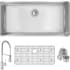 Elkay Crosstown Collection ECTRU35179TFCBC - 18 1/2 Single Bowl Undermount Sink &amp; Faucet Kit