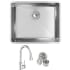 Elkay Crosstown Collection ECTRU21179TFCC - 18 1/2 Inch Single Bowl Undermount Sink &amp; Faucet Kit