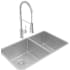 Elkay ECTRU32179RTFCC - 18 1/2 60/40 Double Bowl Undermount Sink &amp; Faucet Kit