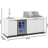 Koolmore KMOKS3585 - 83 in. Outdoor Kitchen Suite with White Stone Counters and Sides, 4-Burner Grill, Stainless Steel Sink and Faucet