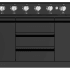 Koolmore KMOKSBQHUBBK - Reserve Outdoor Kitchen Island with 6 Burner Grill, Sink, Storage Cabinet and Beverage Refrigerator in Black