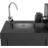 Koolmore KMOKSBQHUBBK - Reserve Outdoor Kitchen Island with 6 Burner Grill, Sink, Storage Cabinet and Beverage Refrigerator in Black