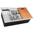 Nantucket Sinks Pro Series SRPS2281816 - 28 Inch Undermount Single Bowl Kitchen Sink with Accessories Angled